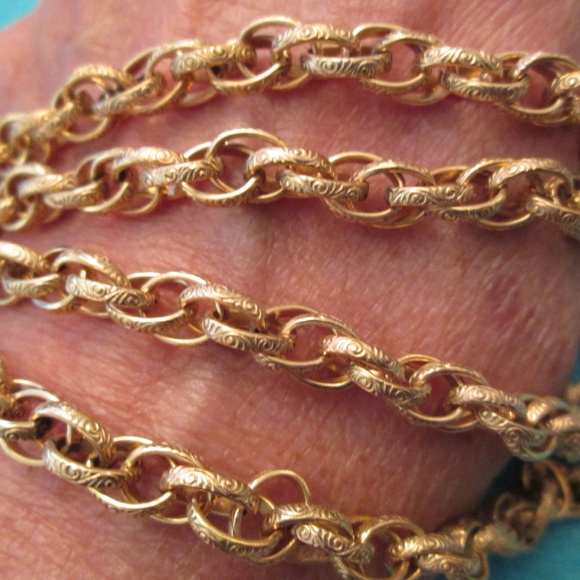 Designer 12kt.gold filled HEAVY 24" Chain>Vintage, For Men or Women - Picture 1 of 7